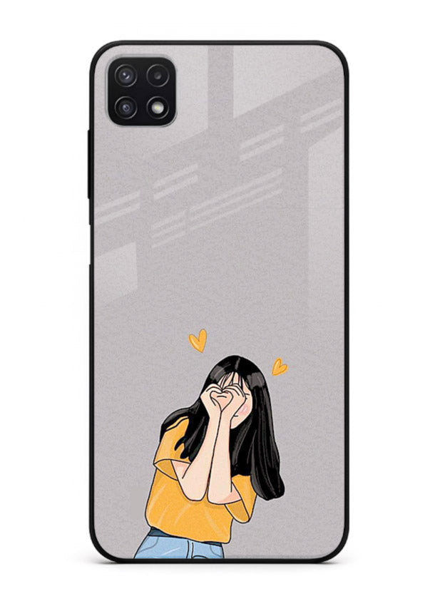 Cringe Emoji Boy funny emoji artwork Samsung F42 5G glass back cover