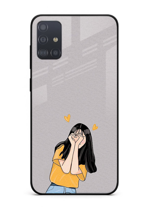 Cringe Emoji Boy funny emoji artwork Samsung A51 glass back cover