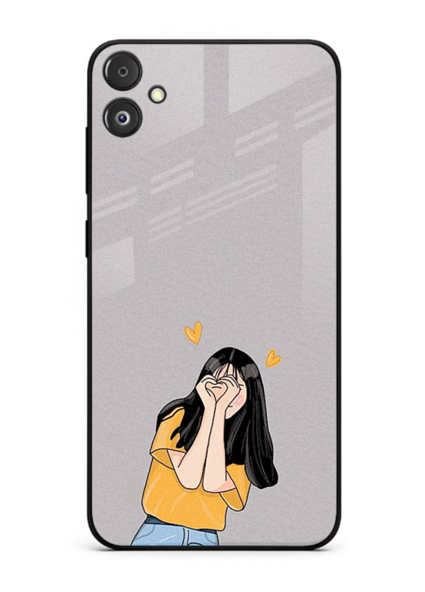 Cringe Emoji Boy funny emoji artwork Samsung F04 5G glass back cover
