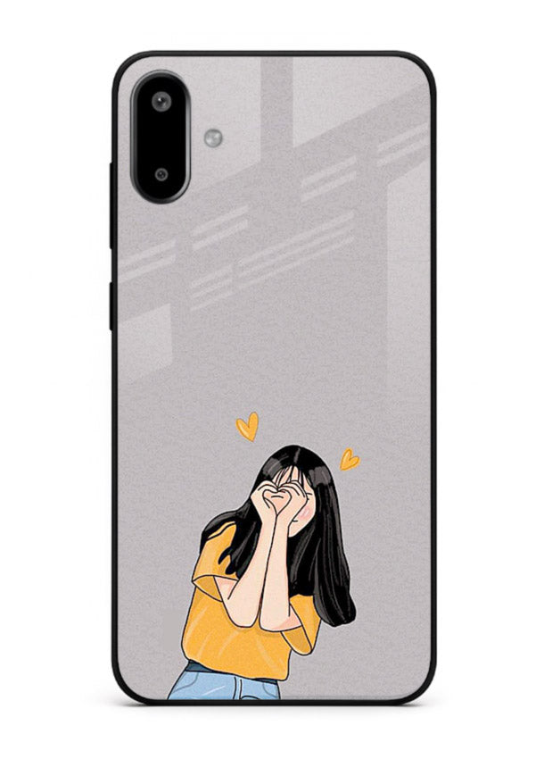 Cringe Emoji Boy funny emoji artwork Samsung F06 5G glass back cover
