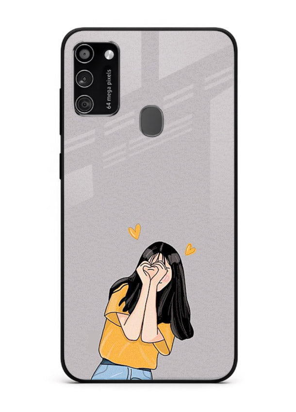Cringe Emoji Boy funny emoji artwork Samsung M30s glass back cover