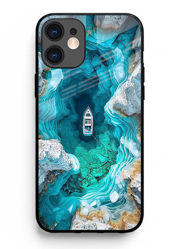 Crystal Cave Lake glowing crystal cave artwork iphone 11 glass back cover