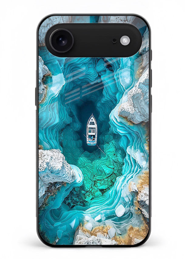 Crystal Cave Lake glowing crystal cave artwork iphone 17 air glass back cover