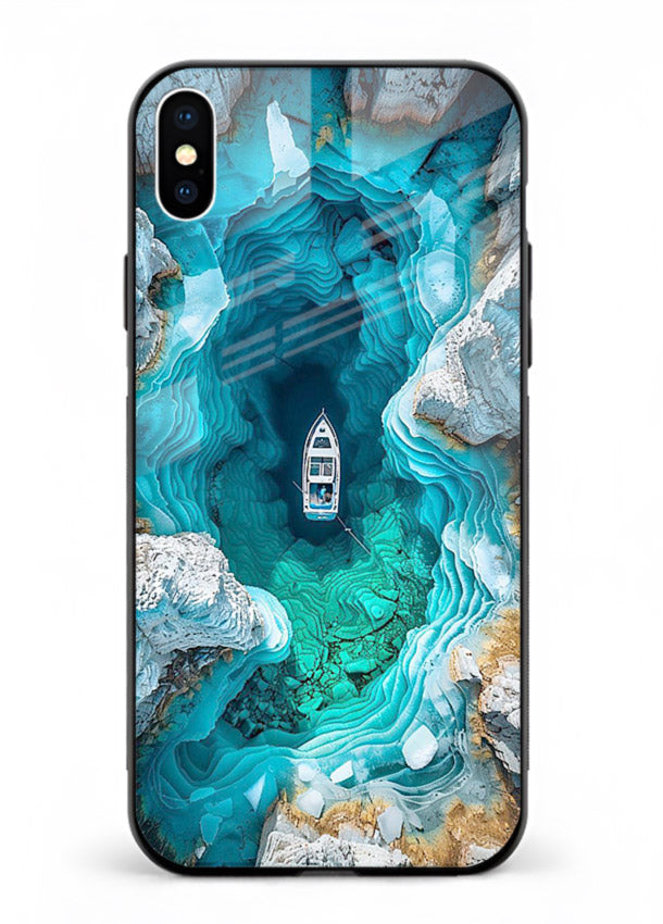 Crystal Cave Lake glowing crystal cave artwork iphone xs max glass back cover