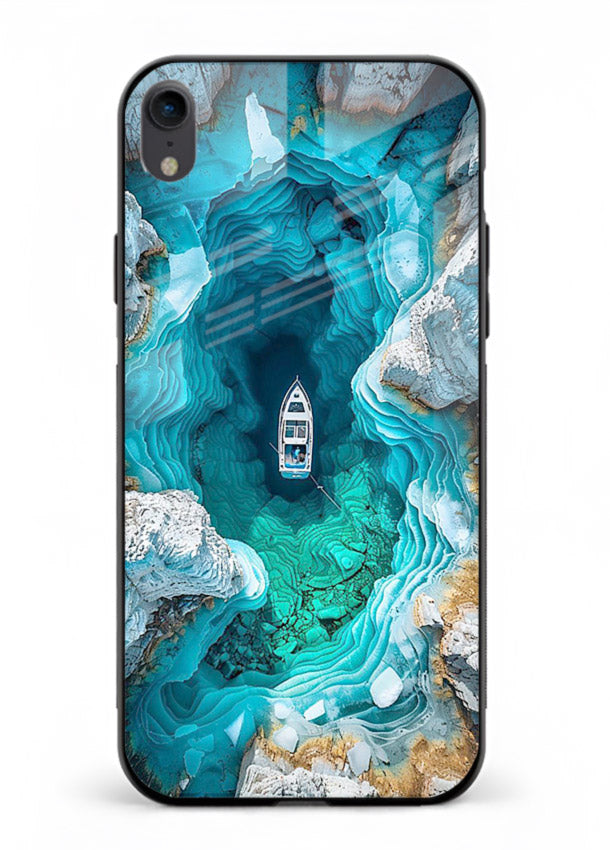 Crystal Cave Lake glowing crystal cave artwork iphone xr glass back cover