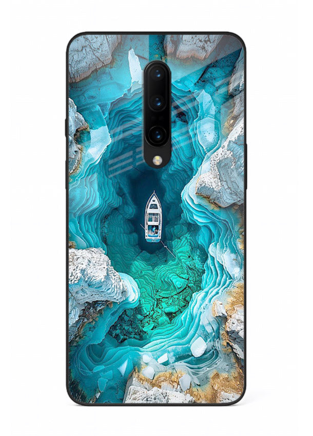 Crystal Cave Lake glowing crystal cave artwork OnePlus 8 glass back cover