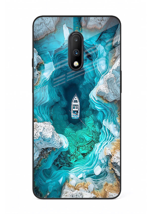 Crystal Cave Lake glowing crystal cave artwork OnePlus 7 glass back cover