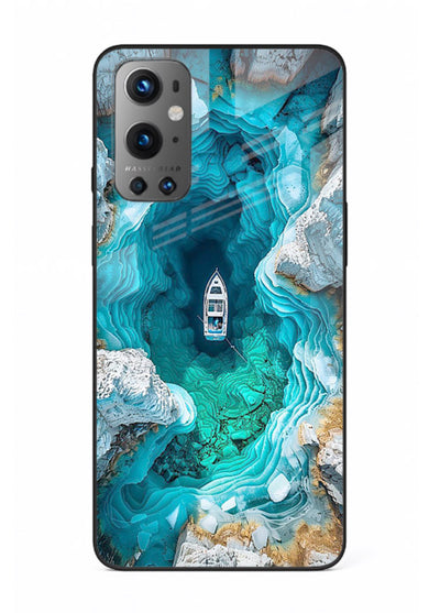 Crystal Cave Lake glowing crystal cave artwork OnePlus 9 glass back cover