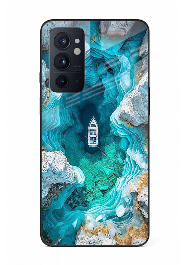 Crystal Cave Lake glowing crystal cave artwork OnePlus 9RT glass back cover