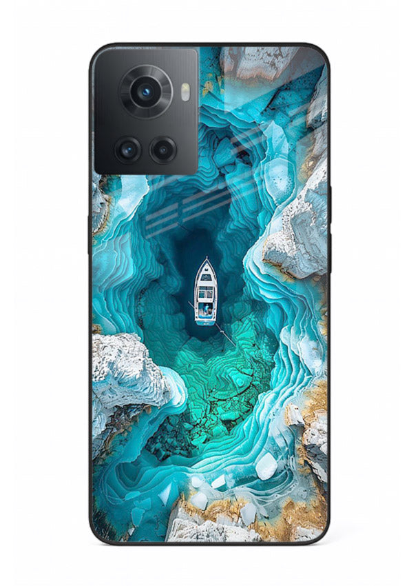 Crystal Cave Lake glowing crystal cave artwork OnePlus 10R glass back cover