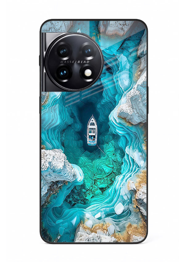 Crystal Cave Lake glowing crystal cave artwork OnePlus 11 glass back cover