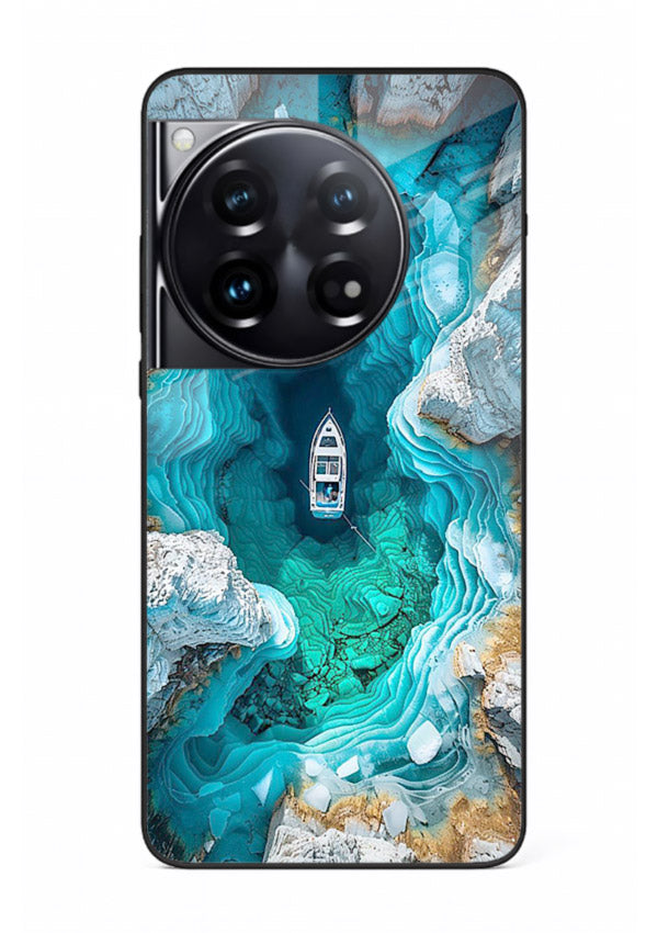 Crystal Cave Lake glowing crystal cave artwork OnePlus 12 glass back cover