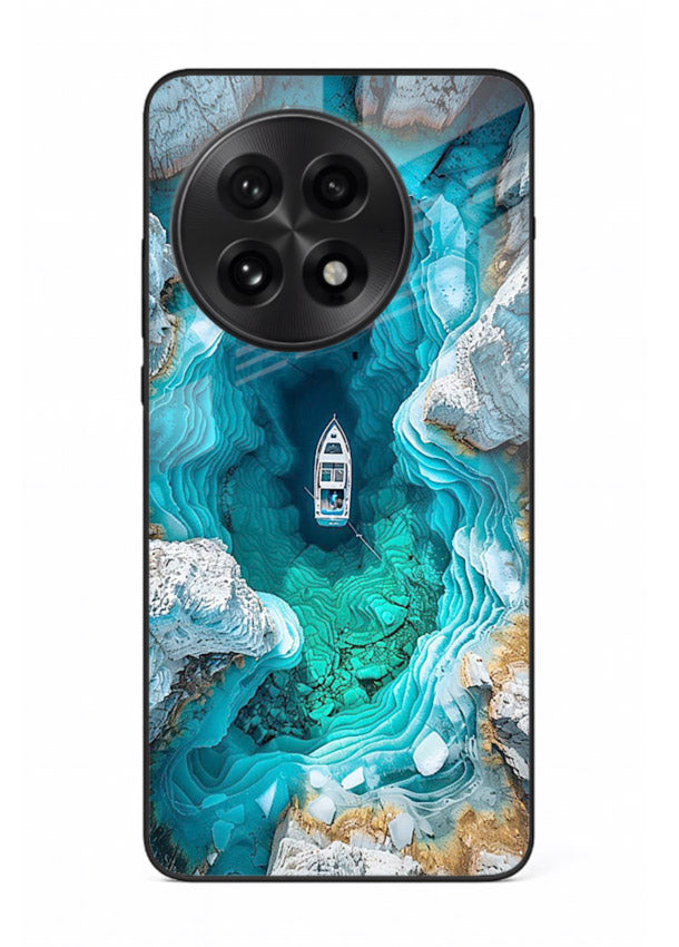 Crystal Cave Lake glowing crystal cave artwork OnePlus 13 glass back cover