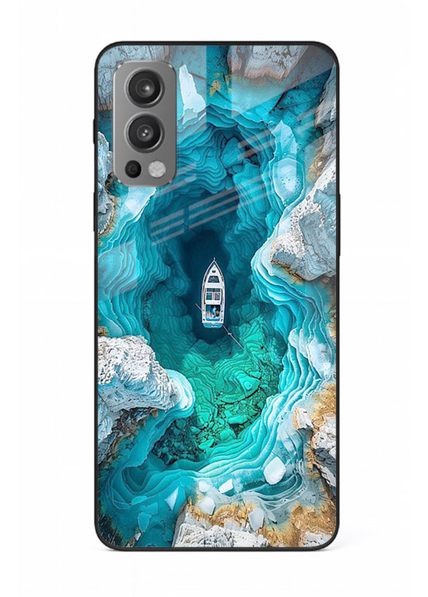 Crystal Cave Lake glowing crystal cave artwork OnePlus Nord 2 glass back cover