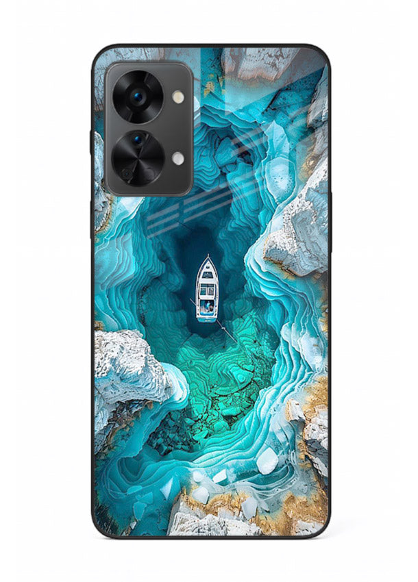 Crystal Cave Lake glowing crystal cave artwork OnePlus Nord 2T glass back cover