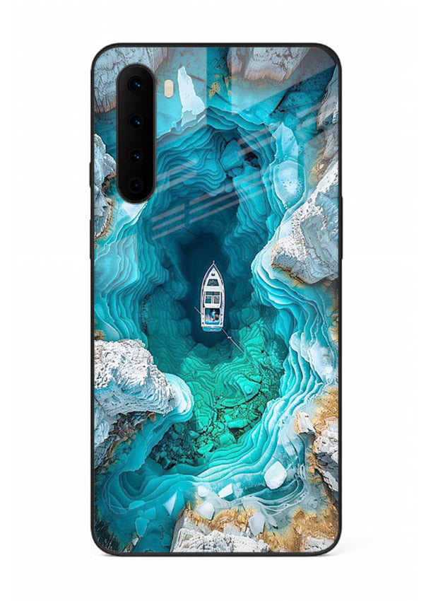 Crystal Cave Lake glowing crystal cave artwork OnePlus Nord glass back cover