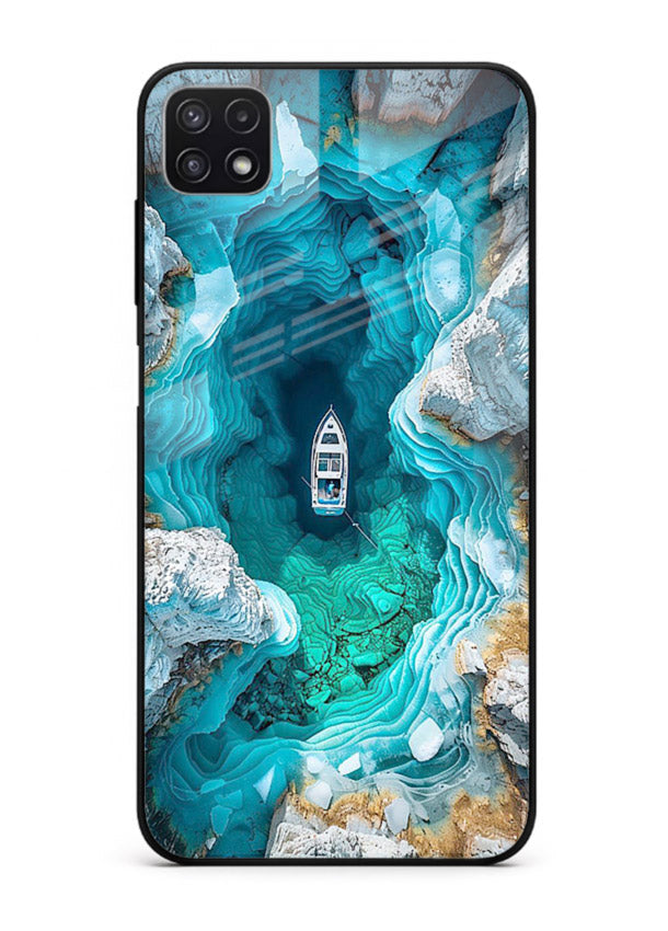 Crystal Cave Lake glowing crystal cave artwork Samsung F42 5G glass back cover