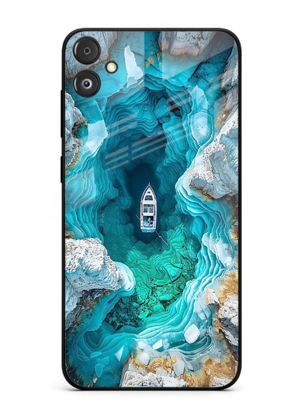 Crystal Cave Lake glowing crystal cave artwork Samsung F05 5G glass back cover