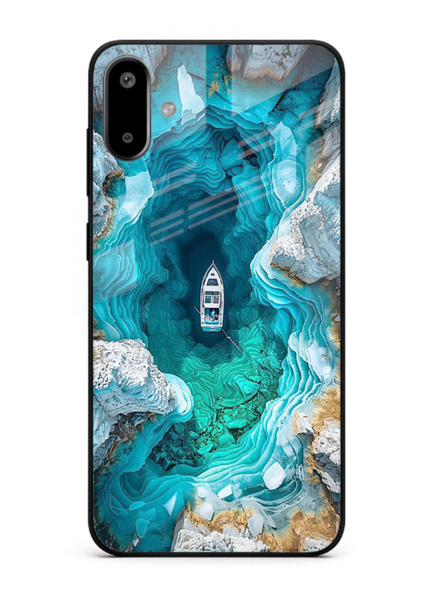 Crystal Cave Lake glowing crystal cave artwork Samsung F06 5G glass back cover