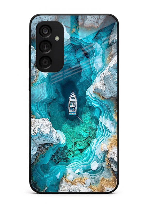 Crystal Cave Lake glowing crystal cave artwork Samsung F23 5G glass back cover