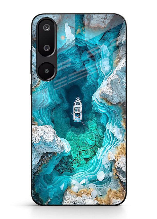Crystal Cave Lake glowing crystal cave artwork Samsung F16 5G glass back cover