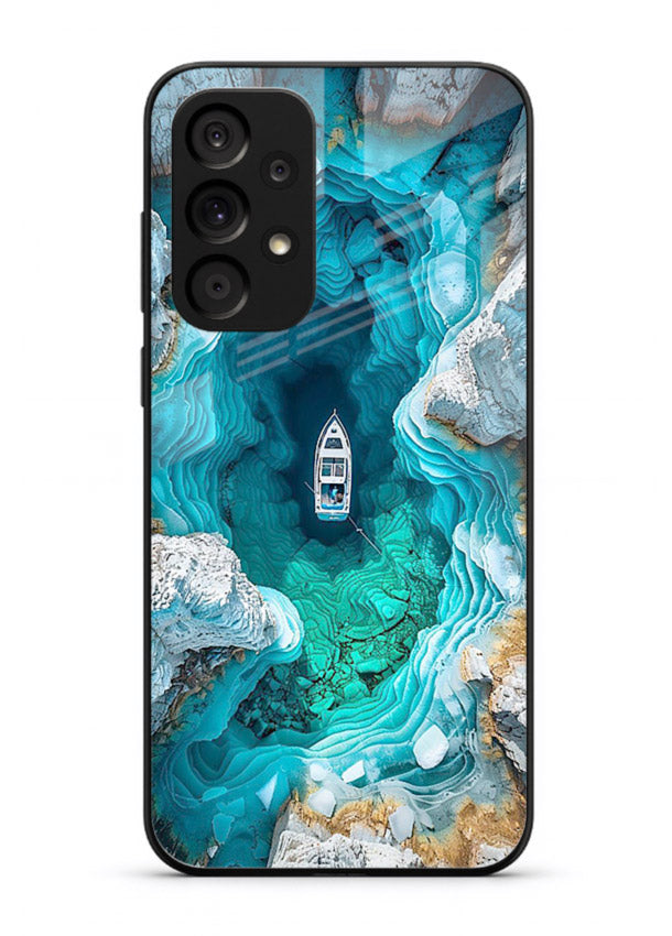 Crystal Cave Lake glowing crystal cave artwork Samsung A33 5G glass back cover