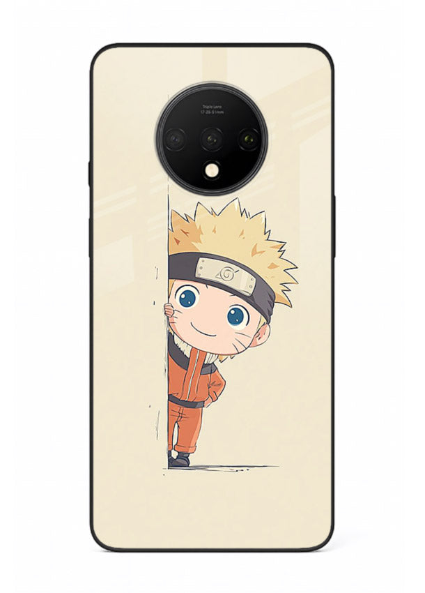 cute baby naruto chibi anime art OnePlus 7T glass cover adorable character case