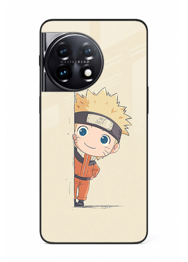 cute baby naruto chibi anime art OnePlus 11R glass cover adorable character case