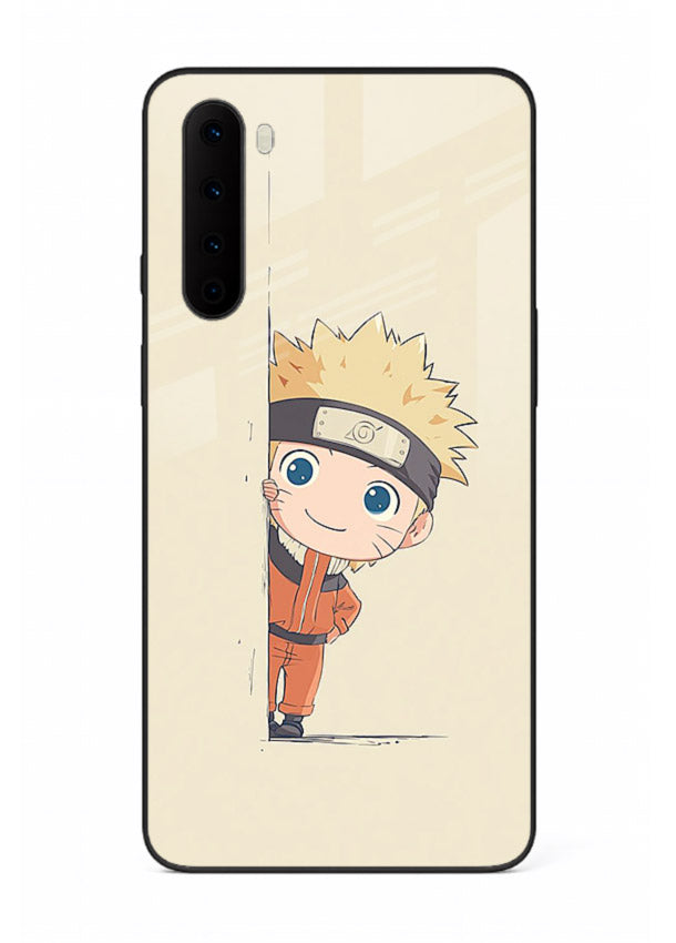 cute baby naruto chibi anime art OnePlus Nord glass cover adorable character case