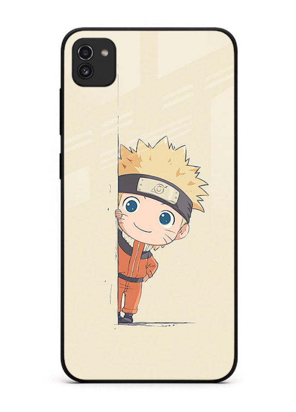 cute baby naruto chibi anime art Samsung A03 glass cover adorable character case