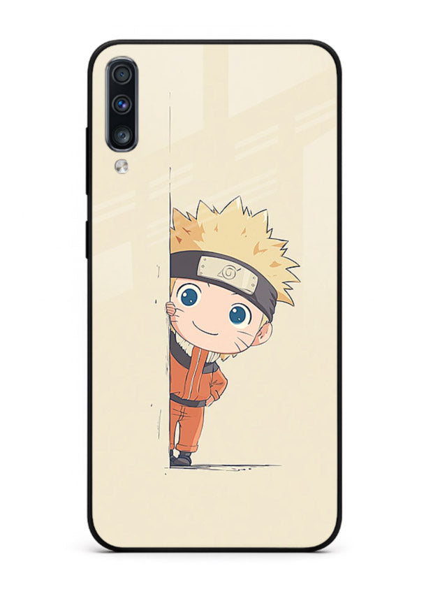cute baby naruto chibi anime art Samsung A50 glass cover adorable character case