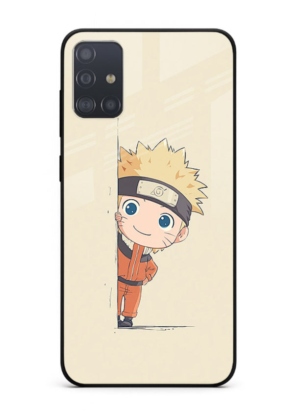 cute baby naruto chibi anime art Samsung A71 glass cover adorable character case