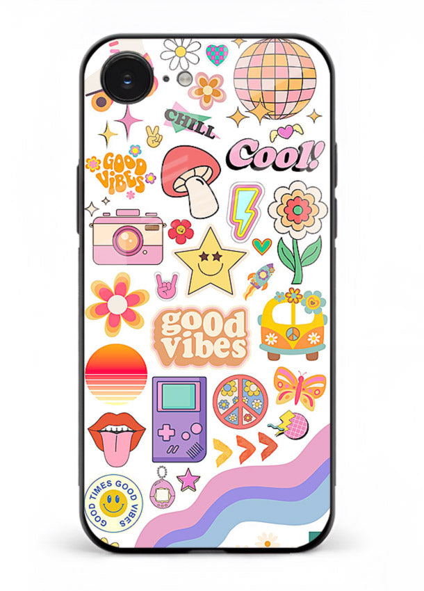 Cute Doodle Collage playful doodle pattern iphone 16e glass back cover