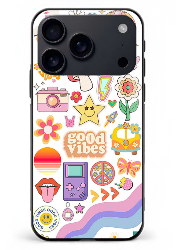 Cute Doodle Collage playful doodle pattern iphone 17 pro max glass back cover