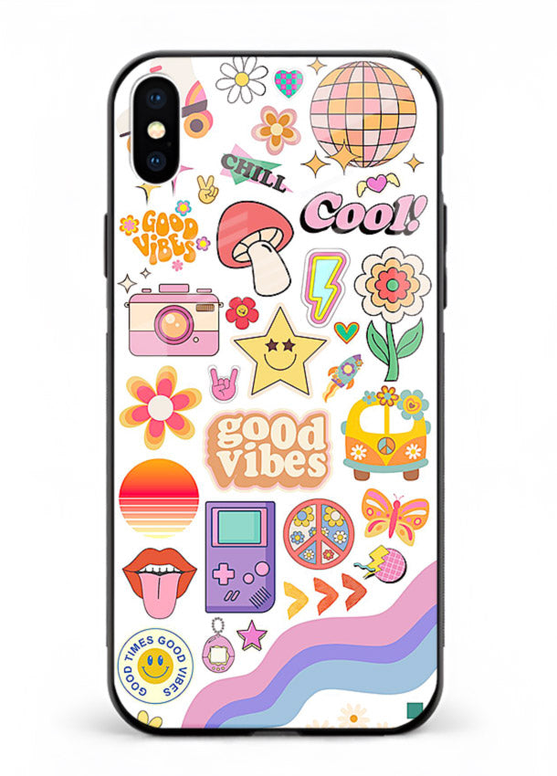 Cute Doodle Collage playful doodle pattern iphone xs max glass back cover