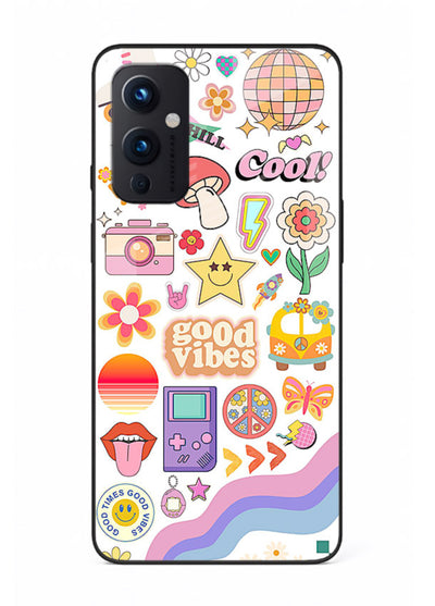 Cute Doodle Collage playful doodle pattern OnePlus 9 Pro glass back cover