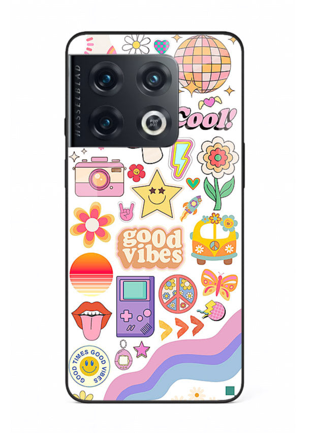Cute Doodle Collage playful doodle pattern OnePlus 10 Pro glass back cover