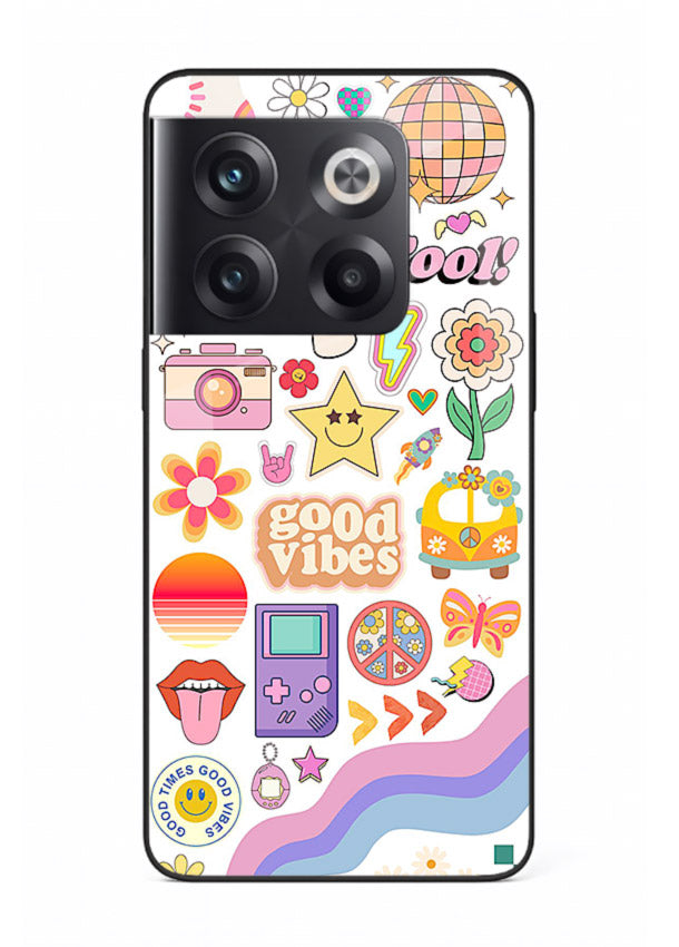 Cute Doodle Collage playful doodle pattern OnePlus 10T glass back cover