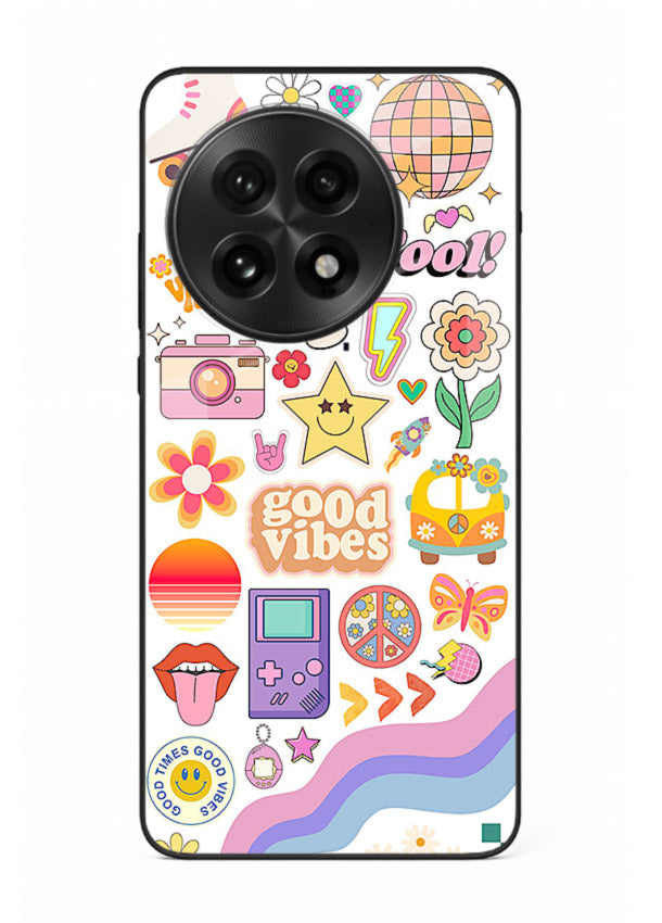 Cute Doodle Collage playful doodle pattern OnePlus 13 glass back cover