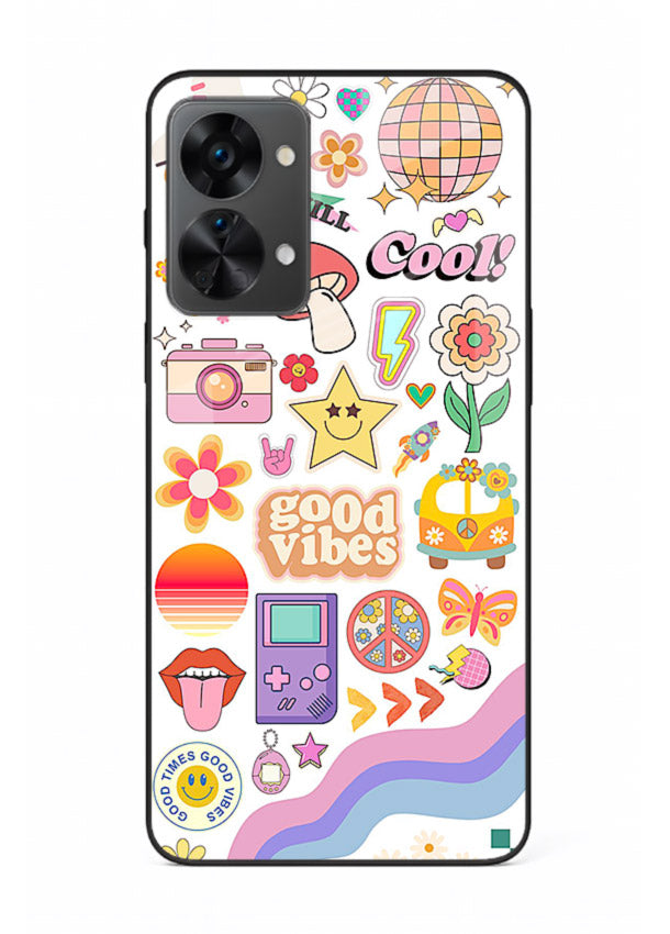 Cute Doodle Collage playful doodle pattern OnePlus Nord 2T glass back cover
