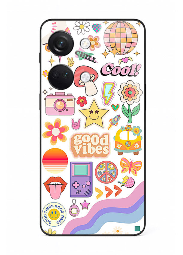 Cute Doodle Collage playful doodle pattern OnePlus Nord 3 glass back cover