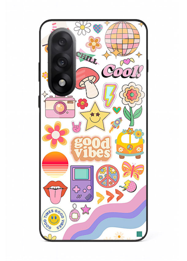 Cute Doodle Collage playful doodle pattern OnePlus Nord 5 glass back cover