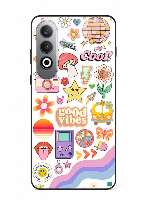 Cute Doodle Collage playful doodle pattern OnePlus Nord CE4 glass back cover