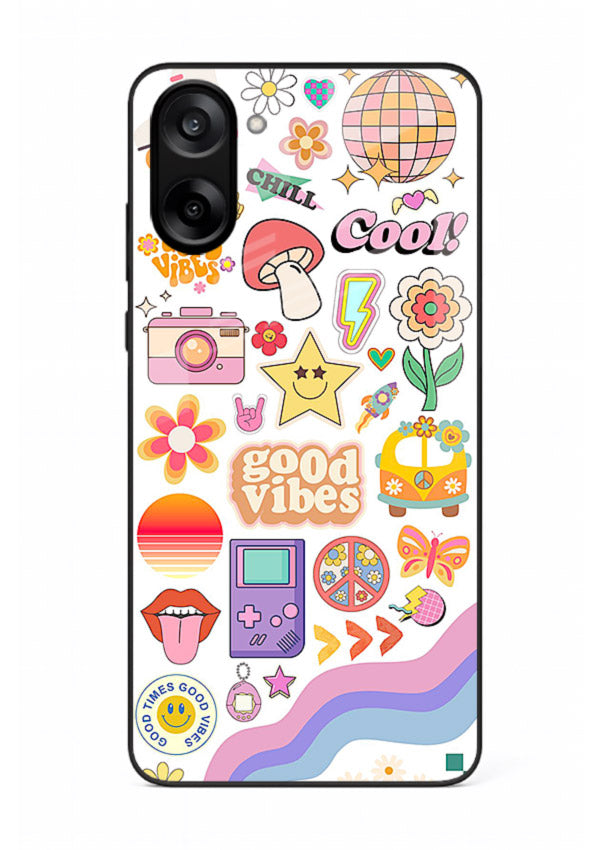 Cute Doodle Collage playful doodle pattern OnePlus Nord CE5 glass back cover