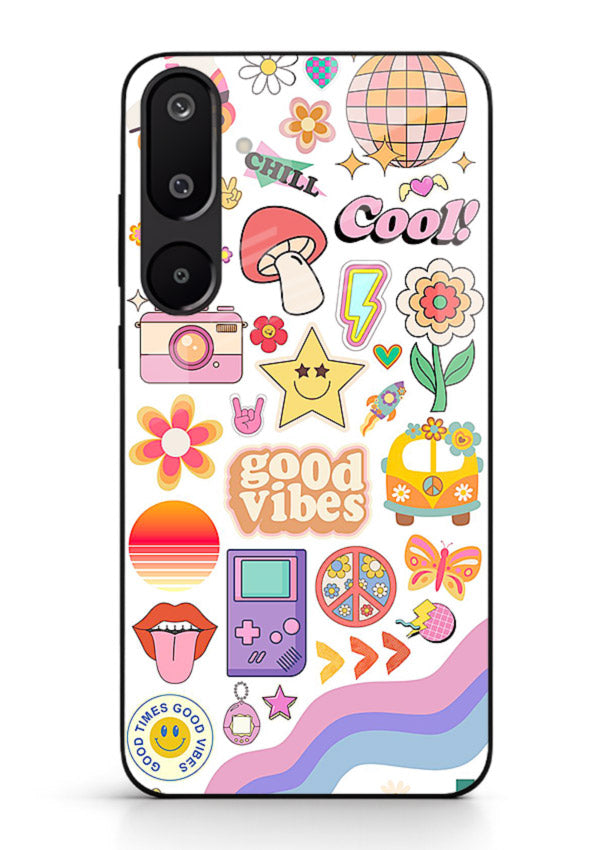 Cute Doodle Collage playful doodle pattern Samsung M16 5G glass back cover