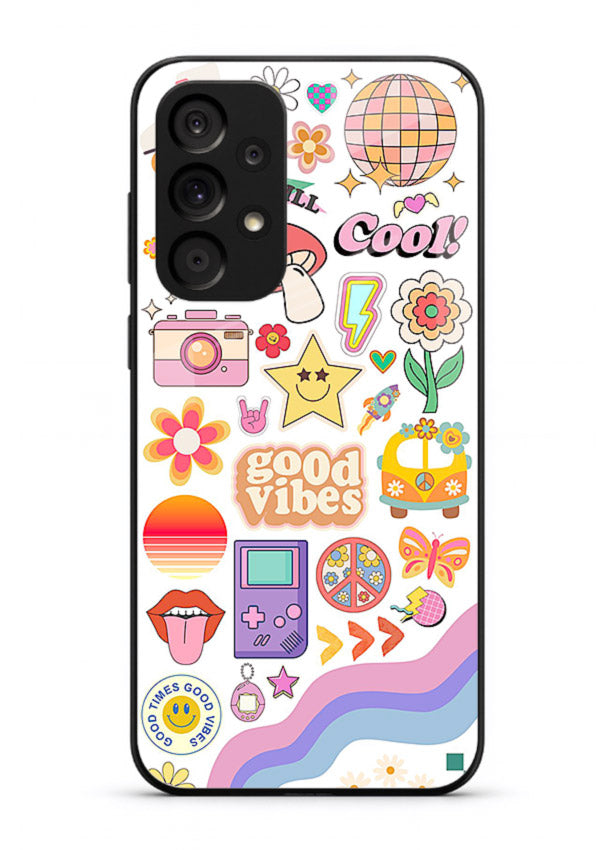 Cute Doodle Collage playful doodle pattern Samsung M32 5G glass back cover