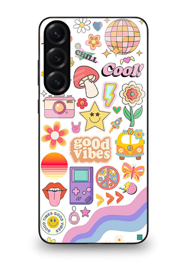 Cute Doodle Collage playful doodle pattern Samsung M34 5G glass back cover