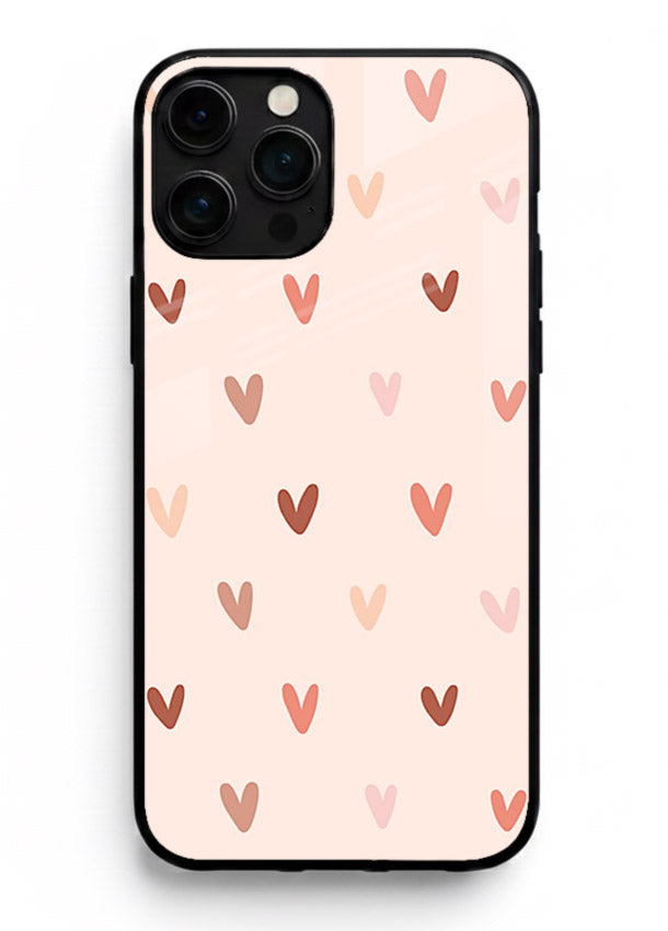 Cute Heart Pattern cute pastel heart pattern iphone 16 pro max glass back cover