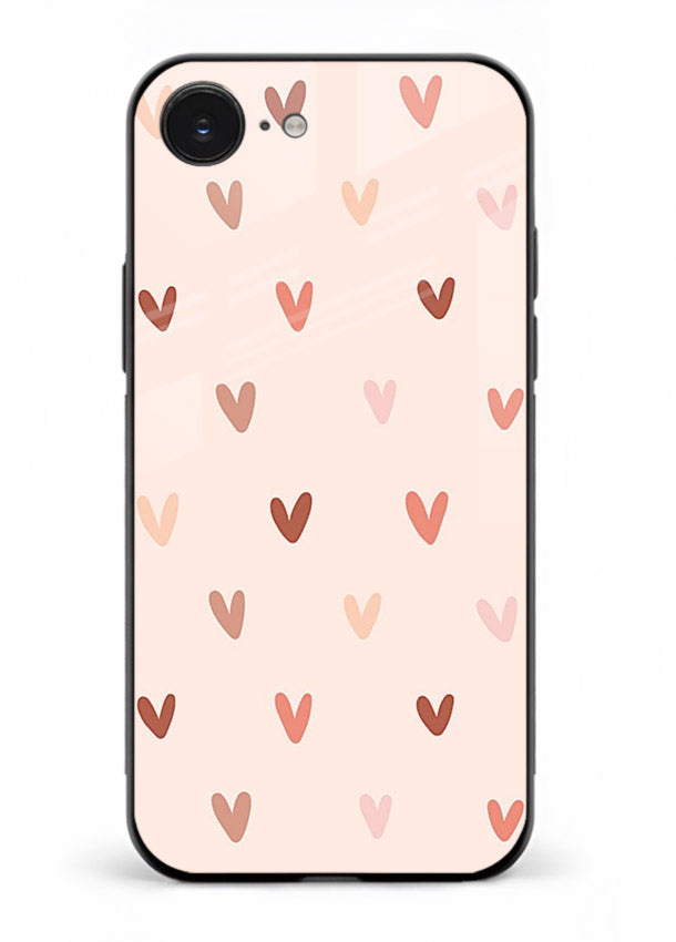 Cute Heart Pattern cute pastel heart pattern iphone 16e glass back cover