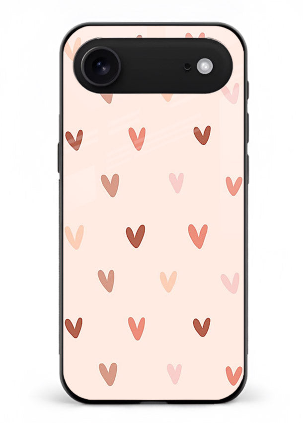 Cute Heart Pattern cute pastel heart pattern iphone 18 air glass back cover